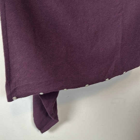 100% cashmere purple sweater shawl button up one size - Picture 7 of 9